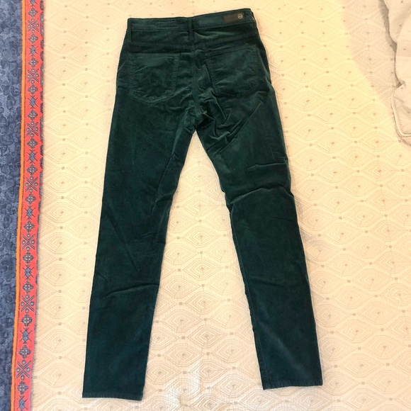 NWOT ANTHROPOLOGIE Teal AG Velvet Pants - Picture 3 of 4